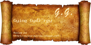 Gying György névjegykártya